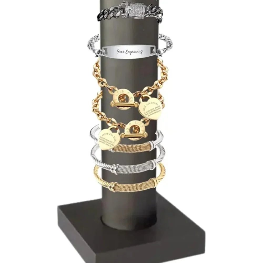 Modern Gunmetal Bracelet/Scrunchie Leatherette Display Stand
